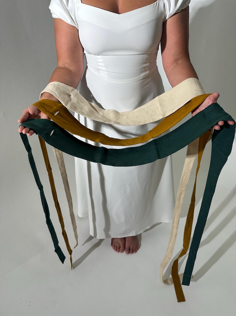 KORSETT-Gürtel, OBI-Gürtel, LEINEN Gürtel, breiter Taillengürtel, personalisierter verstellbarer zweilagiger ästhetischer Stoffgürtel für Frauen | Cooler Kimonogürtel Bild 9