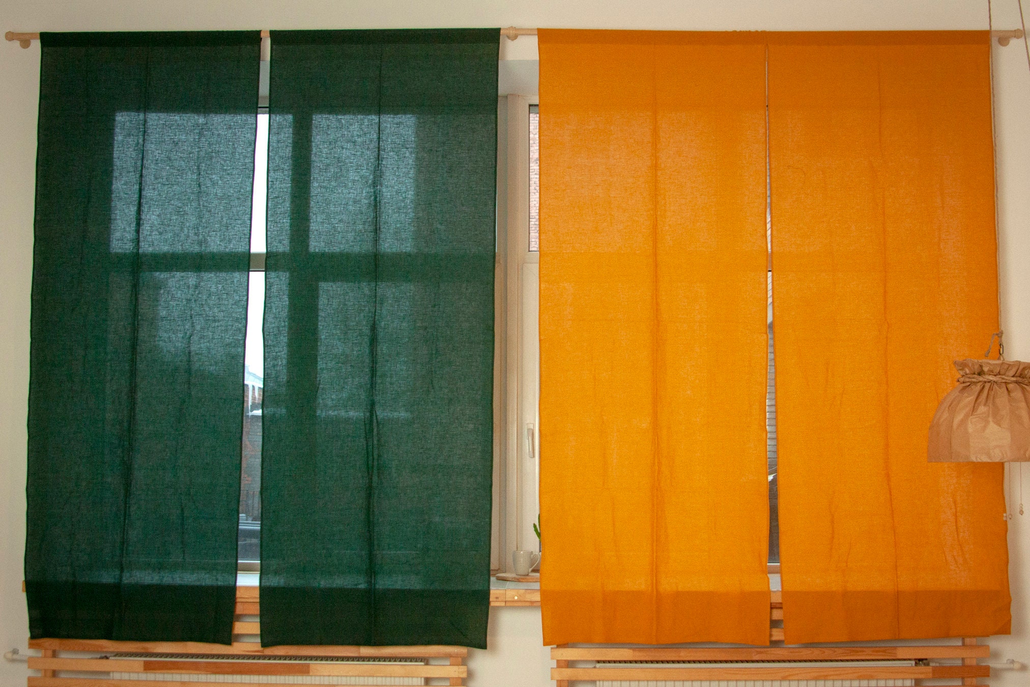 Chinese Style Linen Door Curtain Japanese Linen Noren Panel Etsy