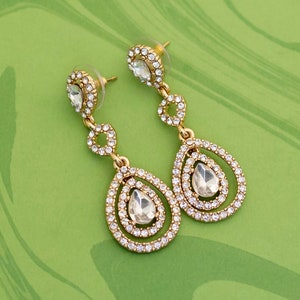 Vintage Intricate Victorian Teardrops Dangle Earrings - W6