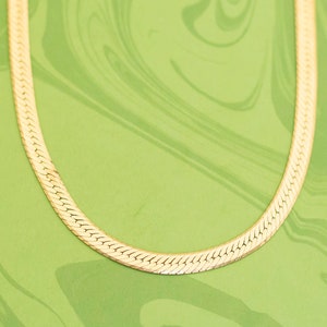 Vintage Herringbone Gold Tone Chain Necklace 20 inch - W13
