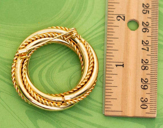 Vintage Dragon Spiral Intricate Ring Gold Tone Br… - image 2