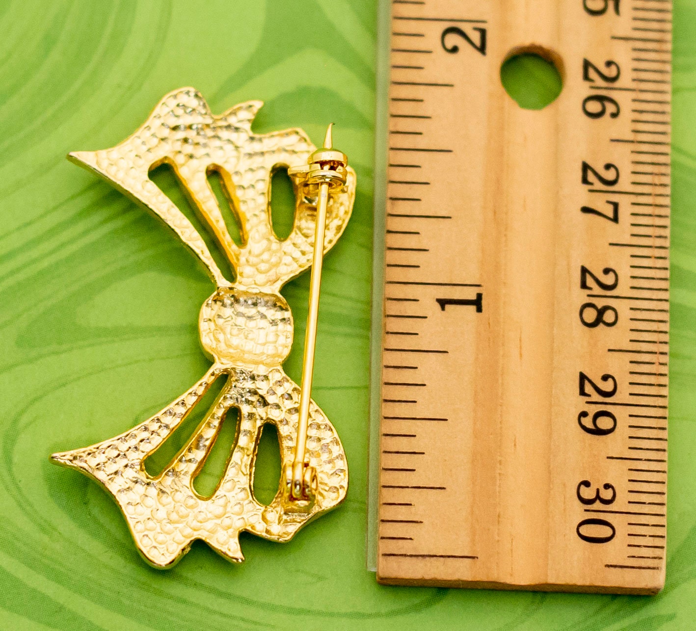 2025年新作入荷 Vintage Etsy - W15 - Brooch Elegant Ribbon Golden Victorian アクセサリー