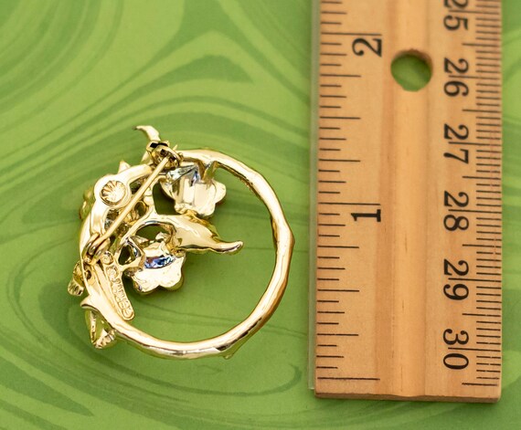 Vintage Rose Ring Elven Art Nouveau Brooch - W1 - image 2