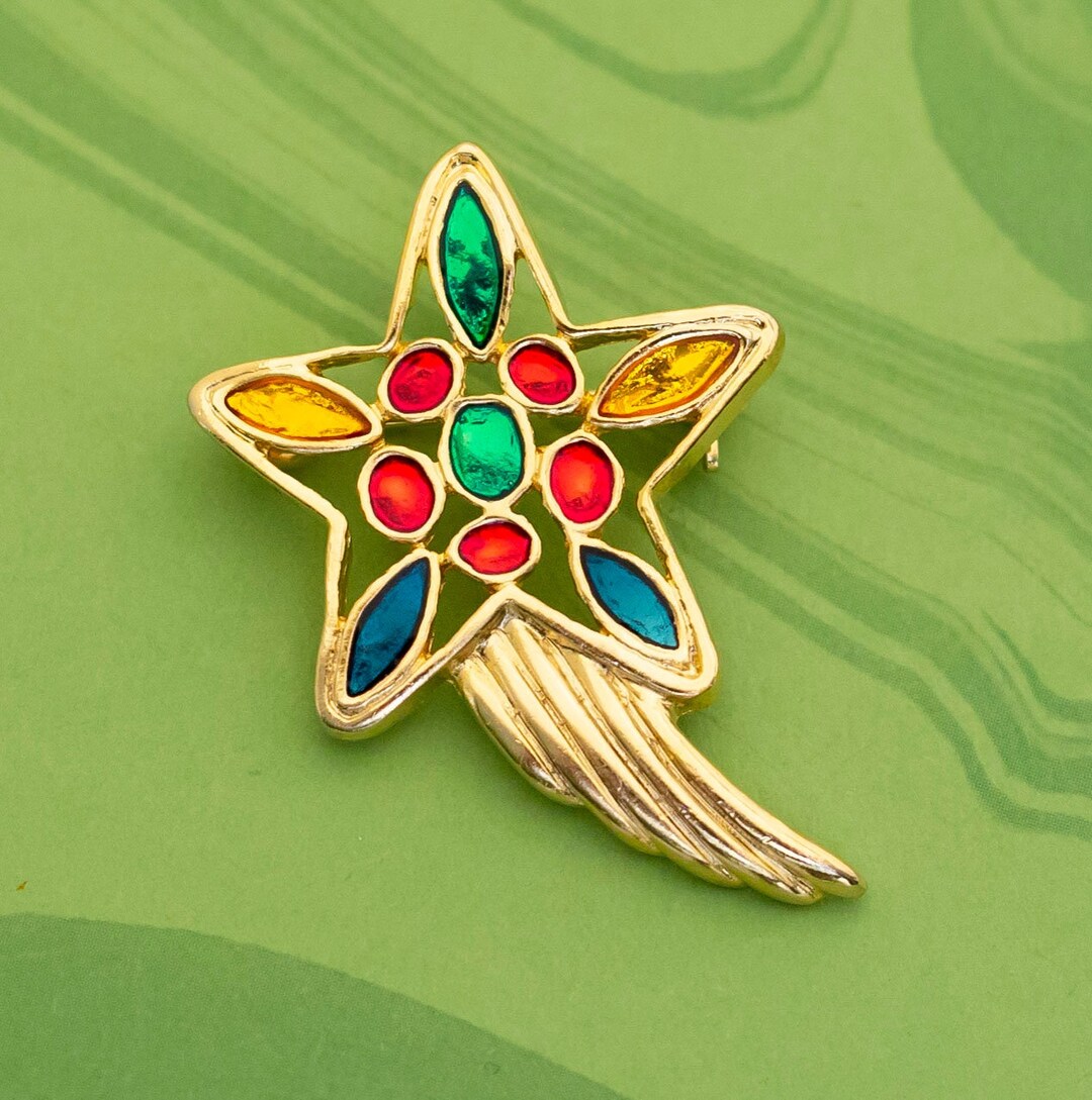 Broche Vintage Art Déco En Strass - Occasion