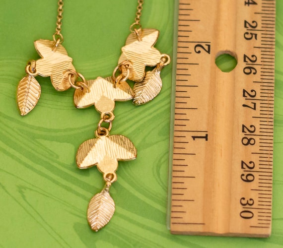 Collier Réglable Feuilles Couleur Or Et Argent Avec Cristaux - Bijou Vintage N°221 - Avec Une Belle Patine