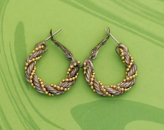 Vintage Art Nouveau Elven Roots Hoop Earrings - W3 - image 1