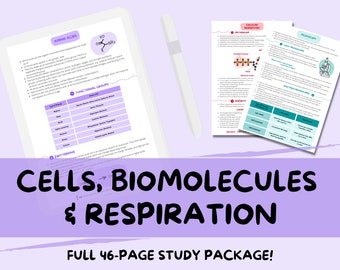 Cellule, biomolecole e respirazione - *46 PAGINE!* - Pacchetto di appunti per lo studio della biologia di livello A