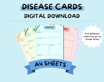 Download digitale delle flashcard sulle malattie: pacchetto di studi su biologia, medicina, fisiologia e genetica