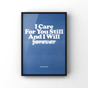 Póster de letras: Frank Ocean - White Ferrari ("I Care For You Still And I Will Forever" / Letras de canciones / Musik / Kunst-Druck / Wand-Kunst)