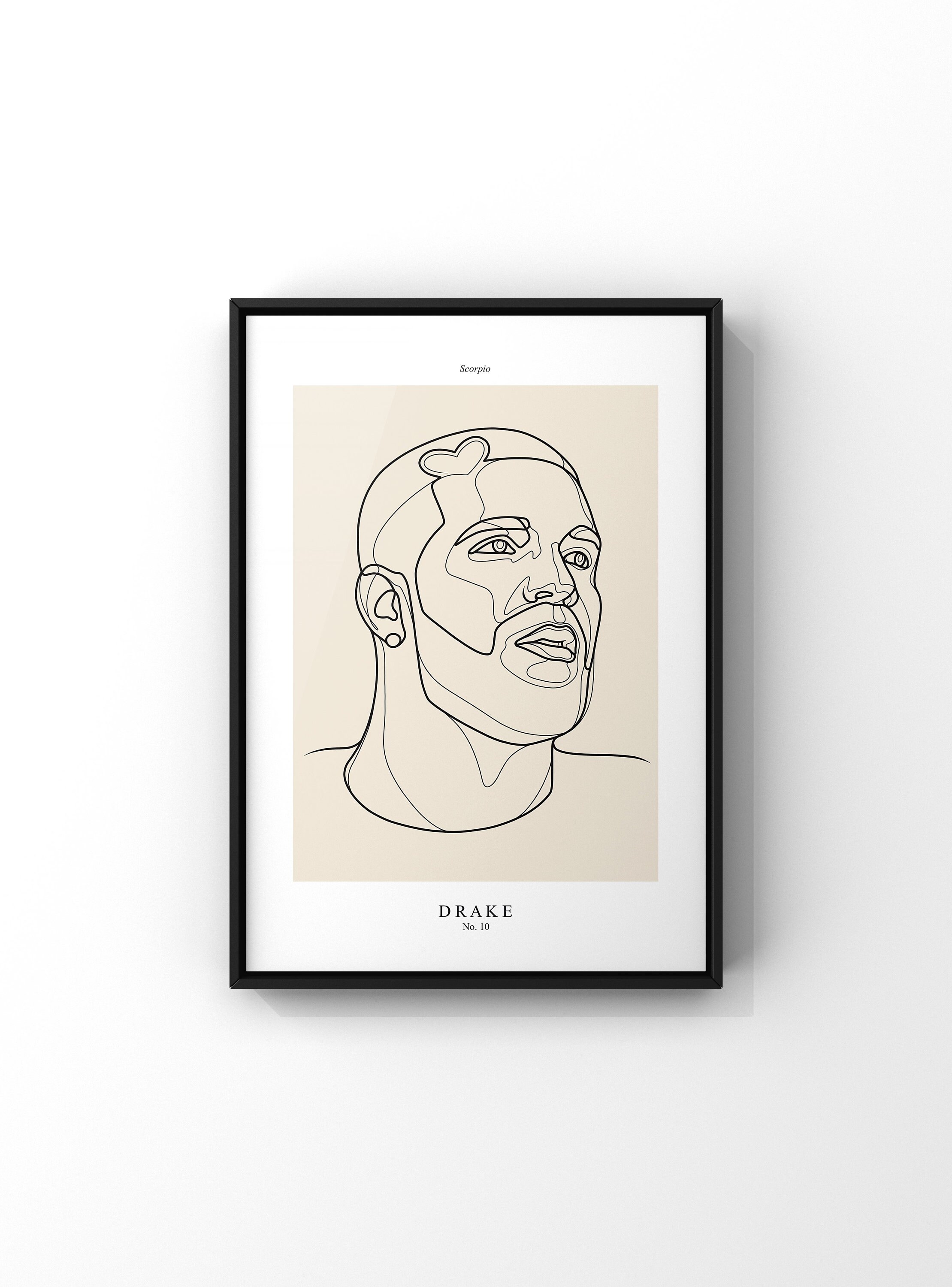 Drake Line Work Poster: Drake (one-line | Line-art | Abstraktes Portrait | Kunst-druck ...