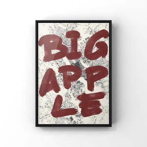 Poster: BIG APPLE / New York City / Stadtplan (Kunst-Druck | Wand-Kunst)