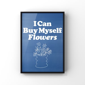 Lyrics Poster: Miley Cyrus - Flowers („I Can Buy Myself Flowers“ | Song Lyrics | Musik | Kunst-Druck | Wand-Kunst)
