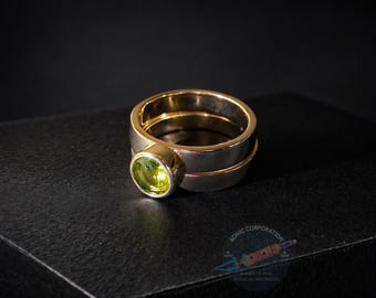 12th Doctor Who Replica Ring: Brass, Chrome, Gemstone, Separable Prop Replica