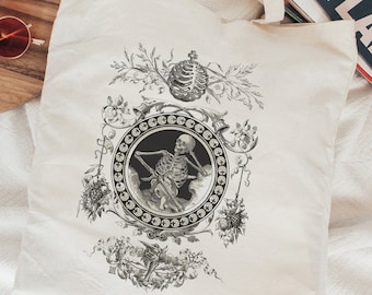 Gothic Art Tote - Dark Academia Tote Bag - Light Academia Tote Bag - Bookish Tote Bag - Witchy Tote Bag - Tote Bag Art - Artsy Aesthetic