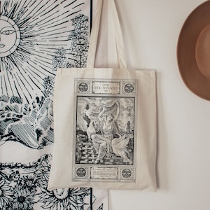 Brothers Grimm Book Illustration Gothic Art Tote - Dark Light Academia Tote Bag - Classic Art Tote - Bookish Tote Bag - Artsy Aesthetic