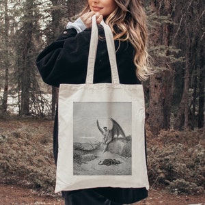 Gothic Art Tote - Dark Academia Tote Bag - Light Academia Tote Bag - Bookish Tote Bag - Witchy Tote Bag - Tote Bag Art - Gift for Her & Him