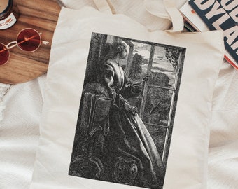 Gothic Art Tote - Dark Academia Tote Bag - Light Academia Tote Bag - Bookish Tote Bag - Witchy Tote Bag - Tote Bag Art - Artsy Aesthetic