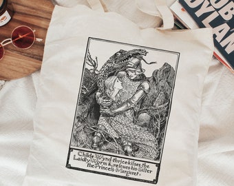 Gothic Art Tote - Dark Academia Tote Bag - Light Academia Tote Bag - Bookish Tote Bag - Witchy Tote Bag - Tote Bag Art - Gift for Her & Him