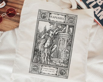 Gothic Art Tote - Dark Academia Tote Bag - Light Academia Tote Bag - Bookish Tote Bag - Witchy Tote Bag - Tote Bag Art - Artsy Aesthetic