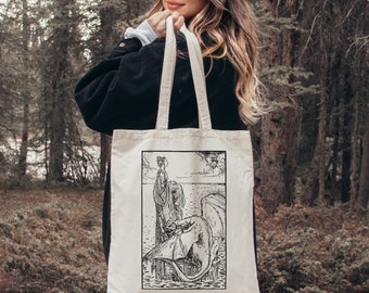 Gothic Art Tote - Dark Academia Tote Bag - Light Academia Tote Bag - Bookish Tote Bag - Witchy Tote Bag - Tote Bag Art - Artsy Aesthetic