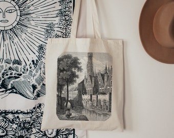 Gothic Art Tote - Dark Academia Tote Bag - Light Academia Tote Bag - Bookish Tote Bag - Witchy Tote Bag - Tote Bag Art - Artsy Esthétique