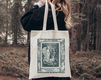 Gothic Art Tote - Dark Academia Tote Bag - Light Academia Tote Bag - Bookish Tote Bag - Witchy Tote Bag - Tote Bag Art - Gift for Her & Him