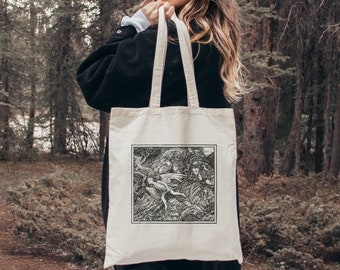 Bolsa Tote Estilo Gótico - Bolsa Tote Dark Academia - Bolsa Tote Light Academia - Bolsa Tote Literária - Bolsa Tote Estilo Bruxa - Bolsa Tote Artística - Estética Artística