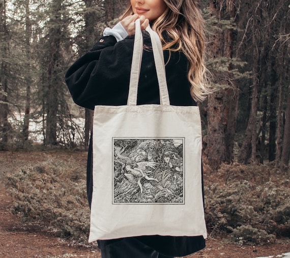Gothic Art Tote - Dark Academia Tote Bag - Light Academia Tote Bag - Bookish Tote Bag - Witchy Tote Bag - Tote Bag Art - Artsy Aesthetic
