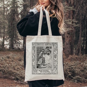 Gothic Art Tote - Dark Academia Tote Bag - Light Academia Tote Bag - Bookish Tote Bag - Witchy Tote Bag - Tote Bag Art - Gift for Her & Him