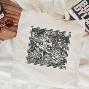 Gothic Art Tote - Dark Academia Tote Bag - Light Academia Tote Bag - Bookish Tote Bag - Witchy Tote Bag - Tote Bag Art - Gift for Her & Him image 3