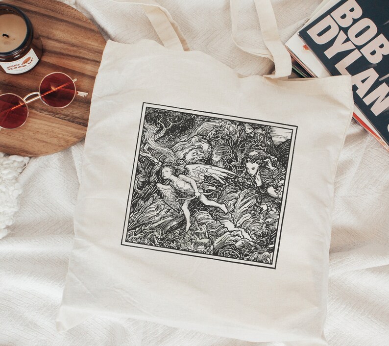 Gothic Art Tote - Dark Academia Tote Bag - Light Academia Tote Bag - Bookish Tote Bag - Witchy Tote Bag - Tote Bag Art - Gift for Her & Him image 3