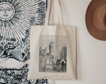 Gothic Art Tote - Dark Academia Tote Bag - Light Academia Tote Bag - Bookish Tote Bag - Witchy Tote Bag - Tote Bag Art - Artsy Aesthetic