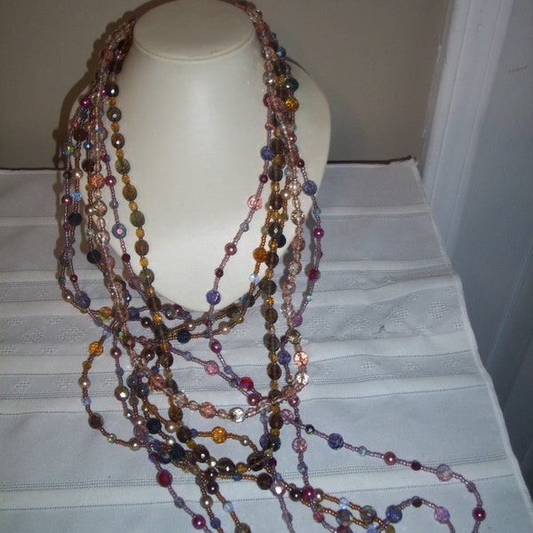 Lot of 4 Joan Rivers Glass / Crystal Beaded Necklaces - Long Faceted
