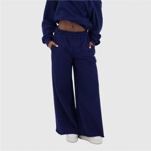 Essential Sweatpants - Unisex Heavyweight Wide Leg Flare High Quality Sweatpants in Navy and Grey. Lounge Pants - Joggers - Streetwear Pants