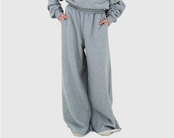 Essential Sweatpants - Unisex Heavyweight Wide Leg Flare High Quality Sweatpants in Navy and Grey. Lounge Pants - Joggers - Streetwear Pants