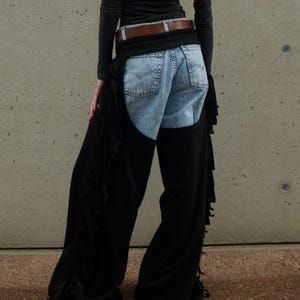 Cozy Cowboy Essential Wide-Leg Sweatpants Chaps — Black