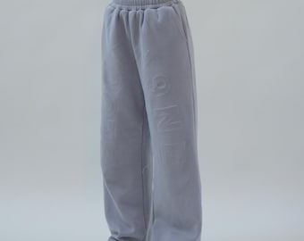 Cloud N9ne Flared Sweatpants - heavy duty 500gsm heavyweight streetwear and loungewear pants with embossing and embroidery