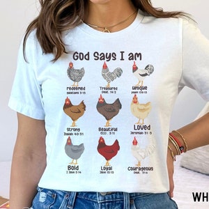 Chicken sweatshirt, God says I am shirt, Women's Chicken crewneck, Farm animals sweater, Chicken mom gift, Farmer sweater, Chicken lover tee
