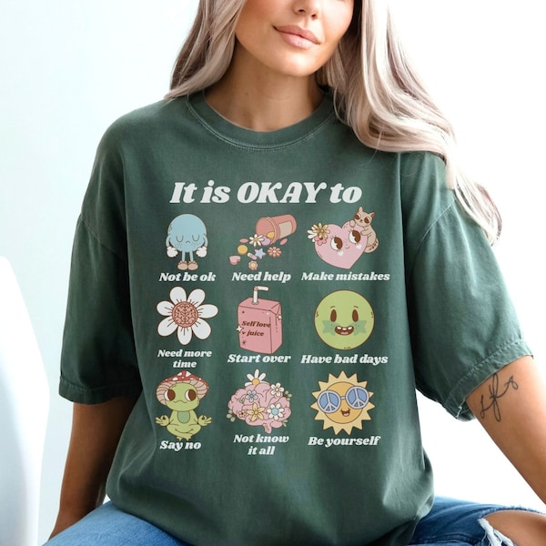 Retro Mental health t-shirt, Cute anxiety shirt, Mental health matters tee, Self care crewneck, Therapist gifts, Oversized frog sweatshirt