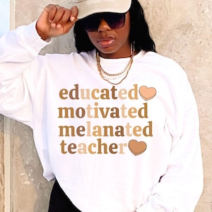 Sweat-shirt du mois de l&#39;histoire des Noirs, pull noir pour professeur, col rond BHM, professeur d&#39;histoire afro-américain, chemise éduquée et mélancolique