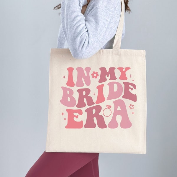 In my bride era bag, Bachelorette party bag, Retro bridal party tote, Funny bride gift, Engagement bag, Bride tote bag, Bridal shower gift