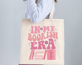 In my bookish era, Literary tote bag, Reading era tote, Book club tote, Book lover gift, Booktok bag, Reuseable shopping bag, Bookworm bag