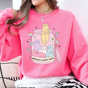Custom mental health sweatshirt, Antidepression shirt, Funny mental health shirt, Anxiety sweater, Personalized cat crewneck, Cat lover gift