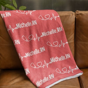 Personalized nurse name blanket, Customizable throw blanket, Personalized nurse gift, Nursing blanket, New nurse gift, Nurse graduation gift