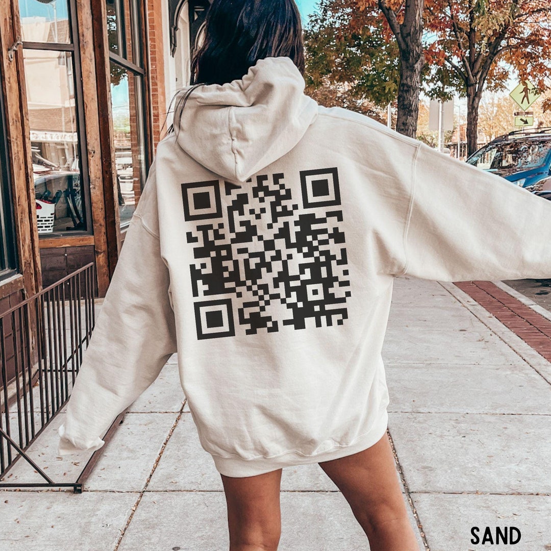 Custom QR Code Hoodie, Personalized QR Code Sweater, Unique Birthday ...