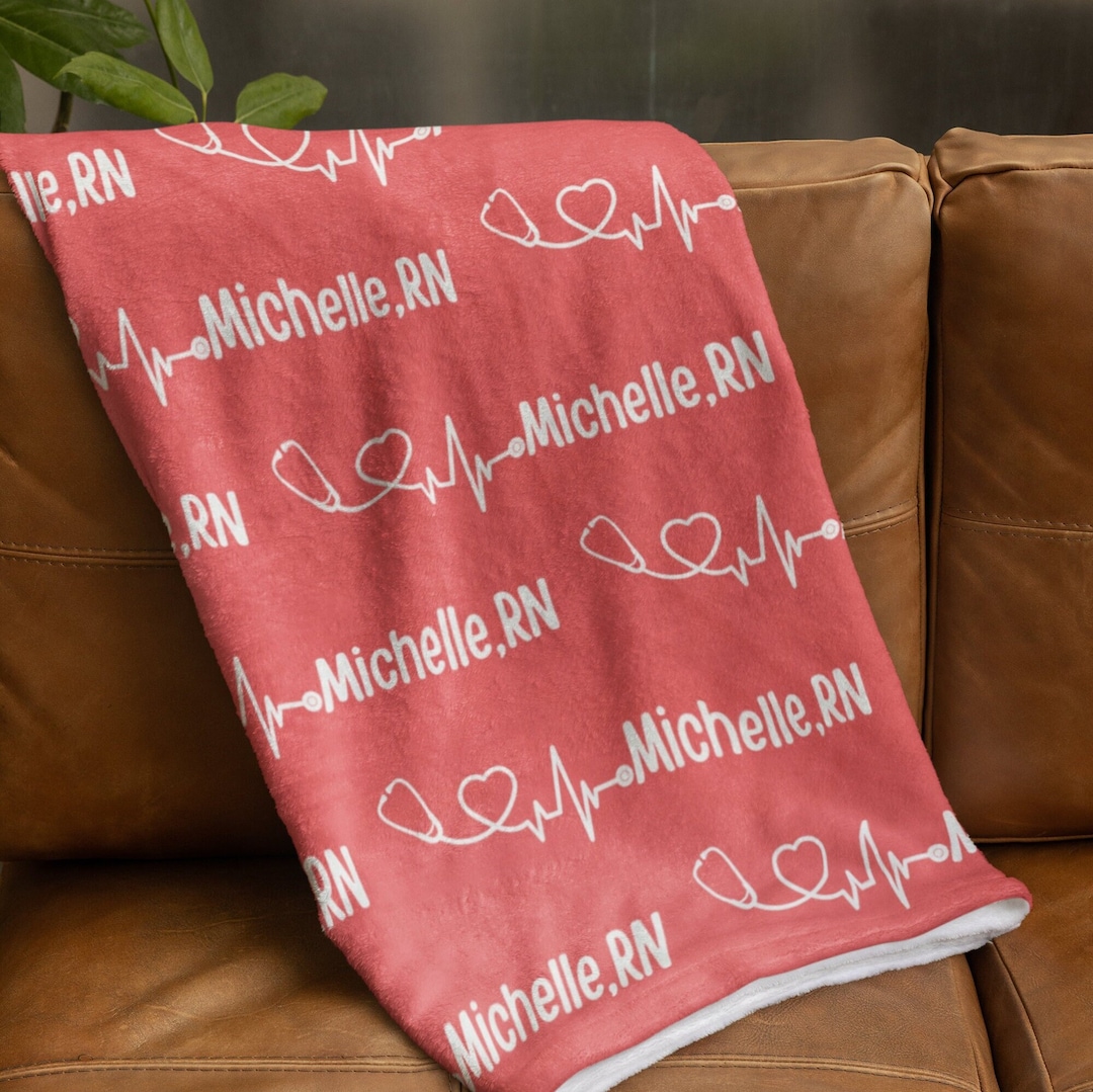 Personalized Nurse Name Blanket, Customizable Throw Blanket ...
