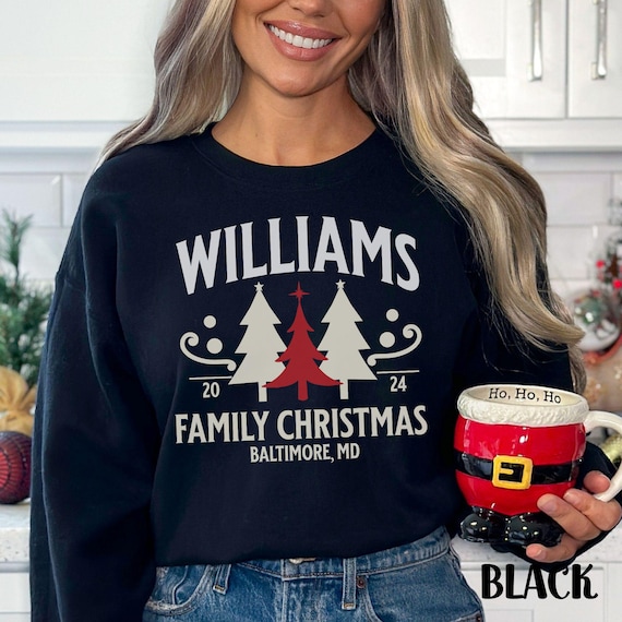 Custom Family Christmas Sweatshirts, Personalized Christmas