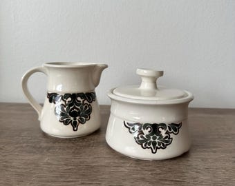 Vintage Galleon Ware Cream and Sugar Set