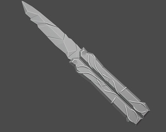 Balisong: Thorn and Stone - Esport Skin 3D Print File (Balisong Trainer stl Digital)