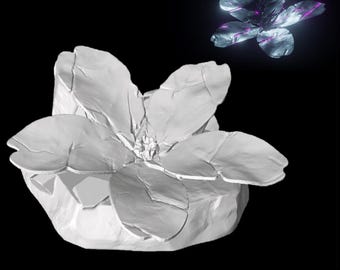 アンティエル - 結晶化した花びら - 3Dプリント可能（デジタルSTLファイル - サポート材不要 - AI不要）